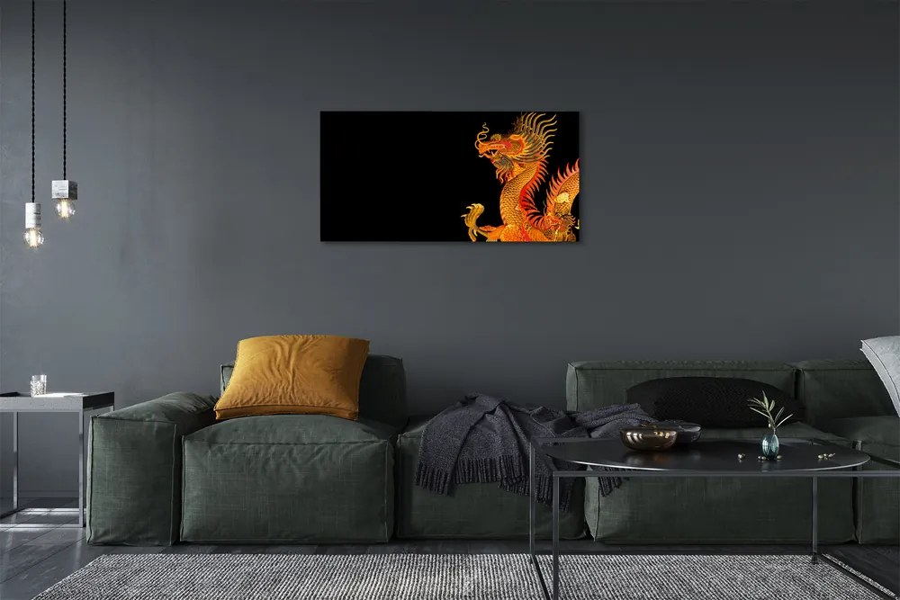 Canvas képek Japán arany sárkány 125x50 cm