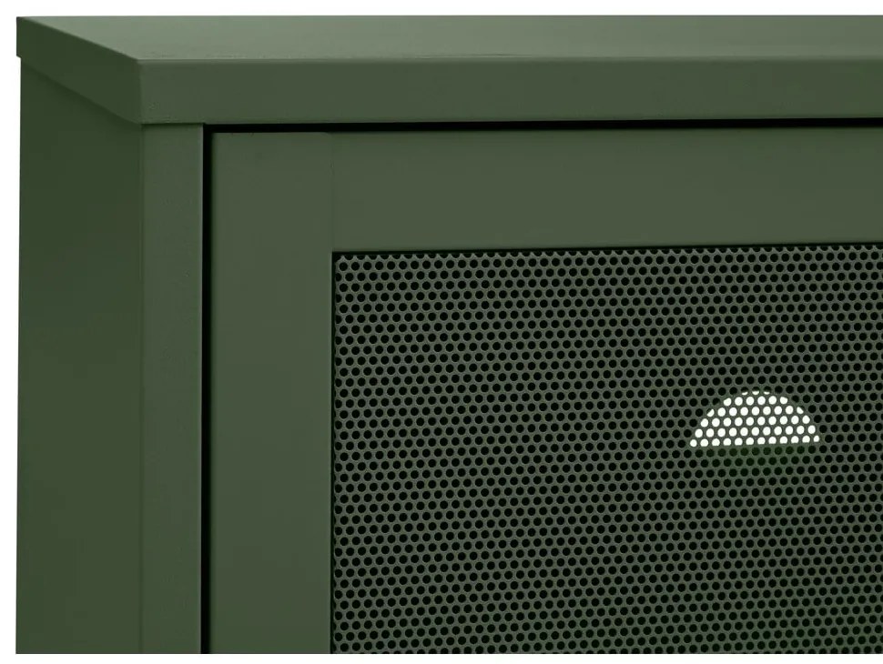 Sötétzöld fém TV-állvány 160x55 cm Veep – Unique Furniture