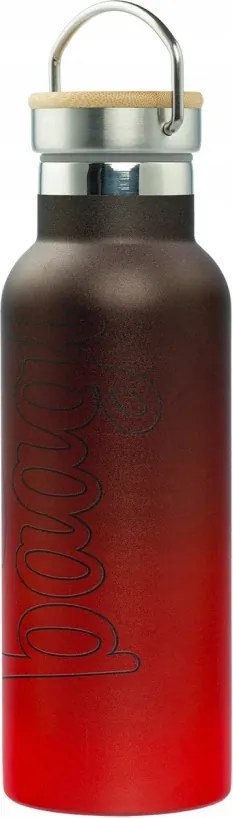 Baagl Termosz bambusz tetővel, színátmenetes piros-fekete, 500 ml