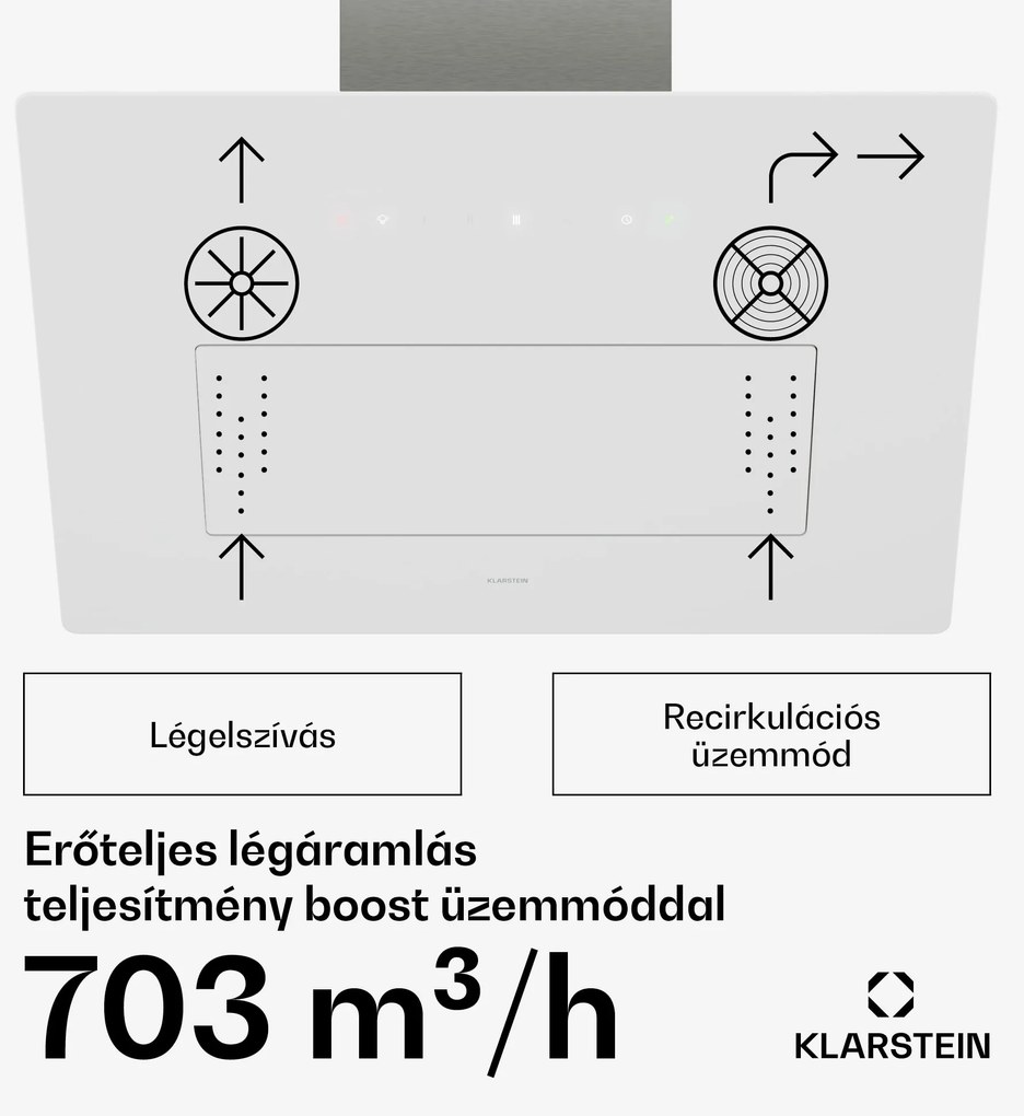 Klarstein SleekAir páraelszívó | A+++ | 717 m³/h | érintésvezérlés | LED | 60 cm