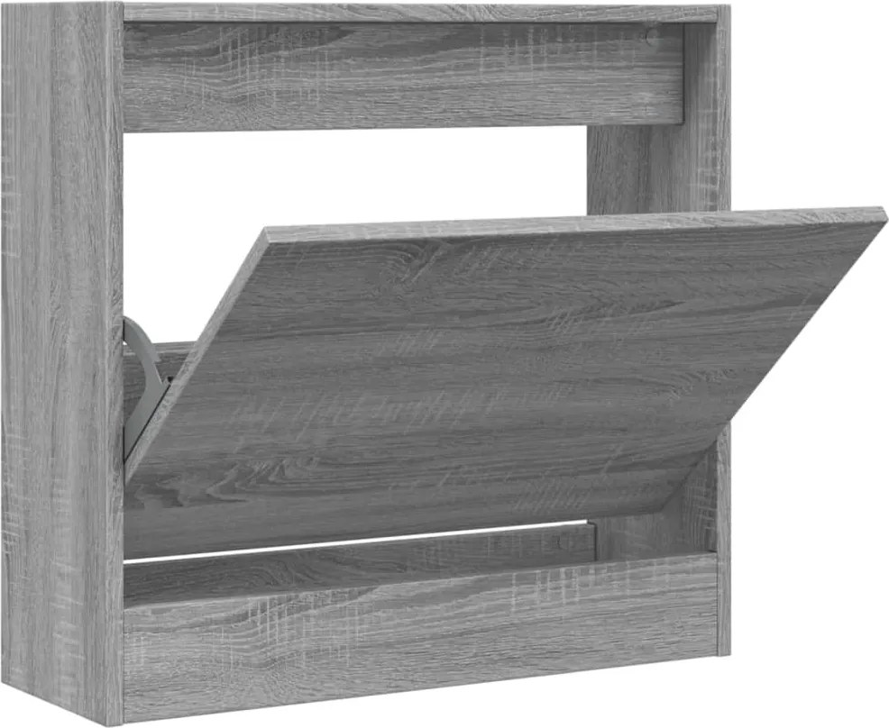 vidaXL szürke sonoma színű szerelt fa cipőszekrény 60 x 21 x 57 cm