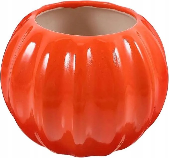 Dekorációs kaspó váza 14 x 1,5 cm kerámia, narancssárga