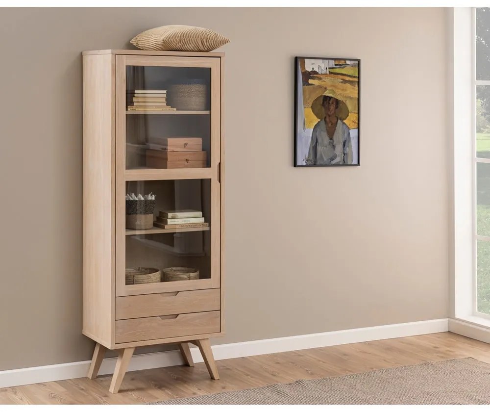 Tálalószekrény tölgyfa dekorral 72x190 cm A-Line - Actona