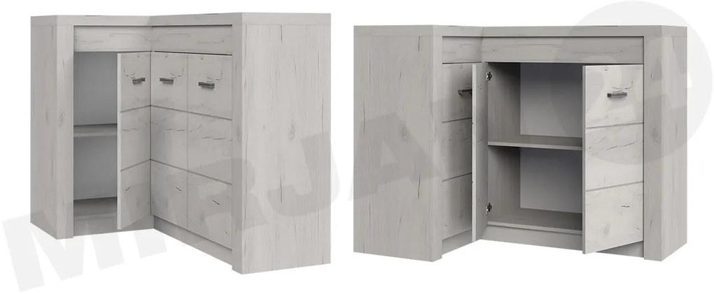 Sarok komód Nadenas N15 O (fehér craft tölgy) . 1104882