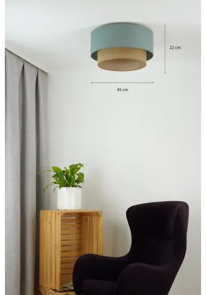 Duolla - Mennyezeti lámpa BOHO 1xE27/15W/230V átm. 45 cm zöld/barna