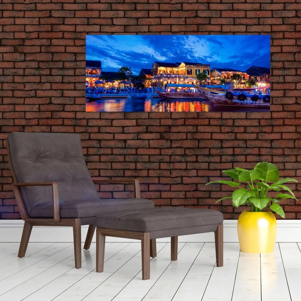 Egy kép Hoi An éjszakai városáról, Vietnam (120x50 cm)