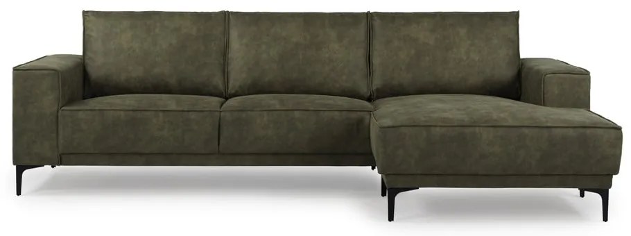 Zöld bőrutánzat sarokkanapé (jobb oldali) Copenhagen – Scandic