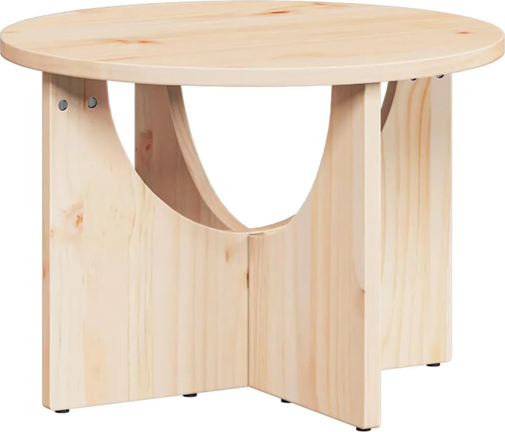 vidaXL Dohányzóasztal Természetes 50 x 50 x 35 cm Tömör fenyőfa