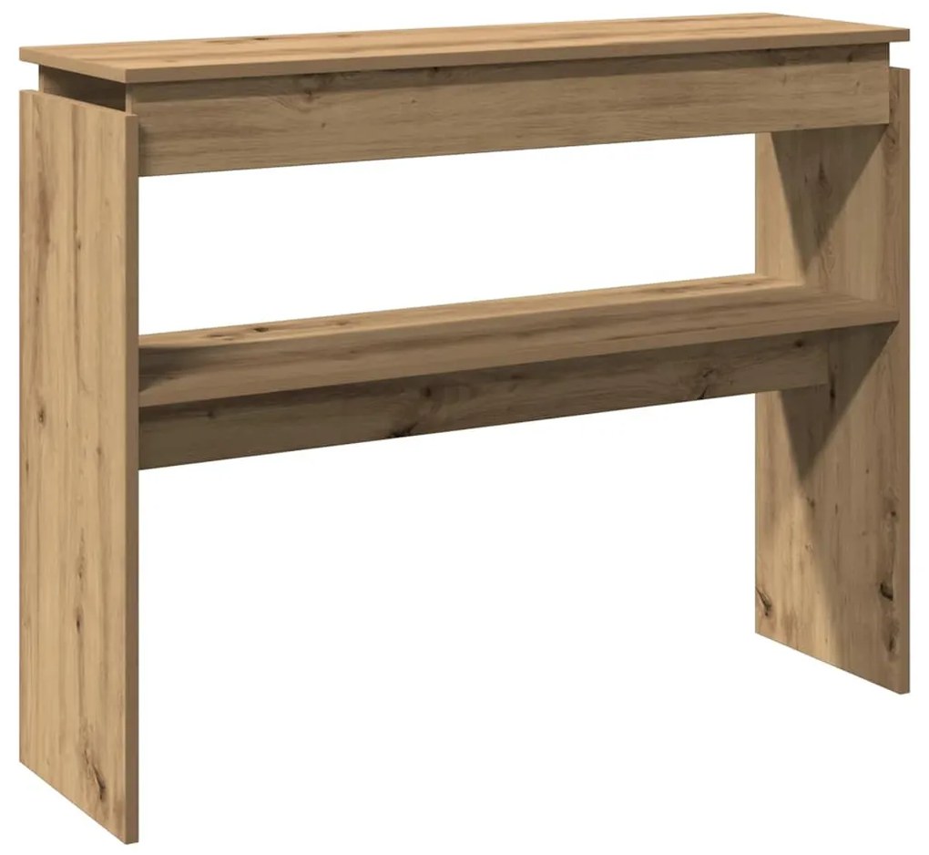 kézműves tölgy színű szerelt fa dohányzóasztal 102x30x80 cm