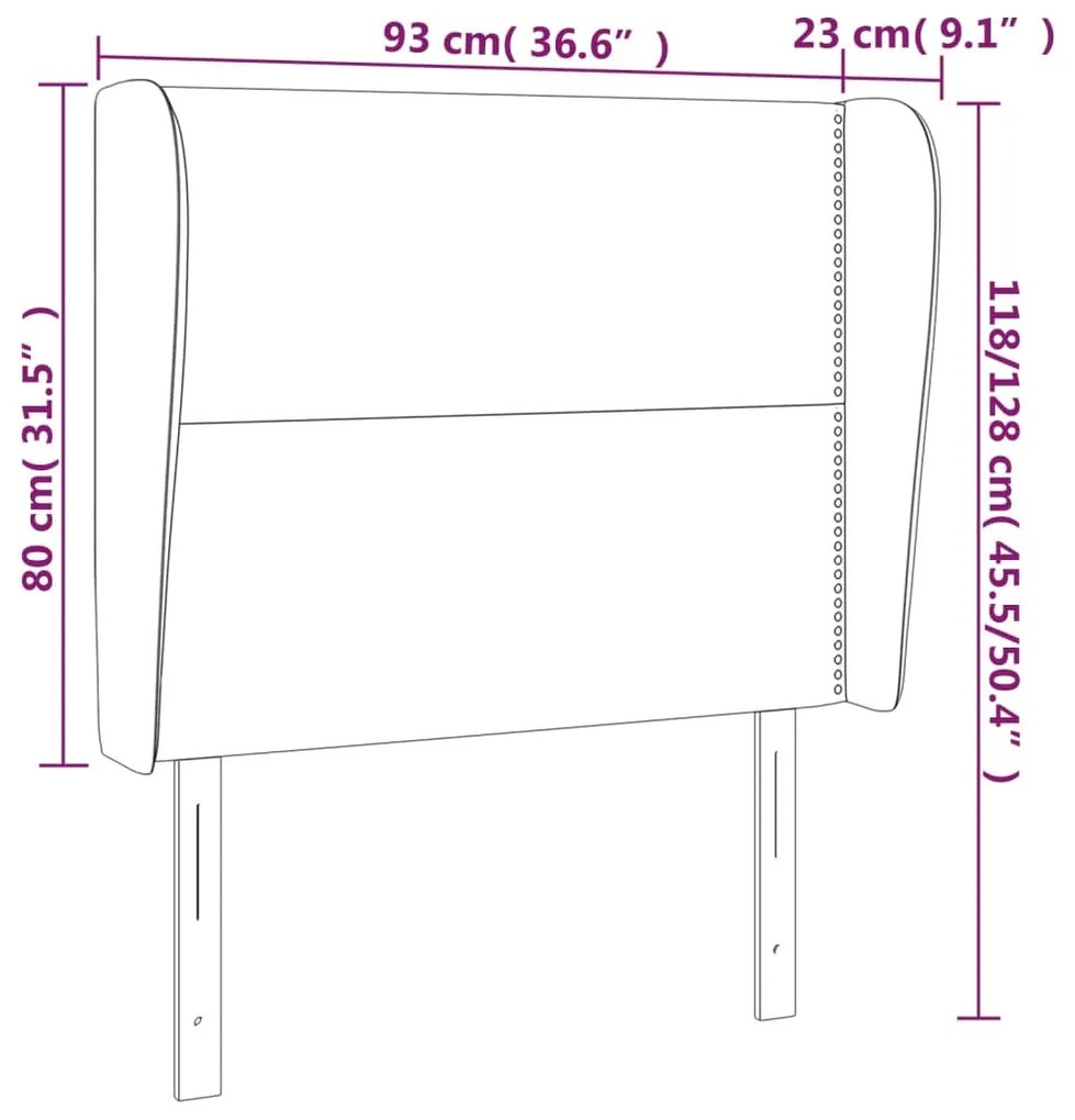kék szövet fejtámla szárnyakkal 93 x 23 x 118/128 cm