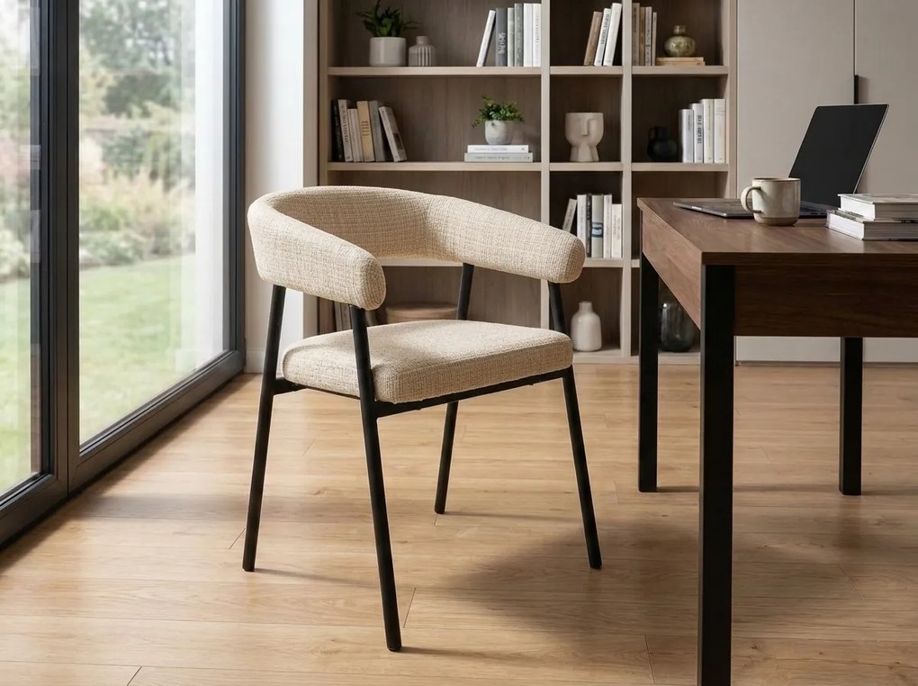 Étkezőszék KATANA fekete lábakkal, bézs