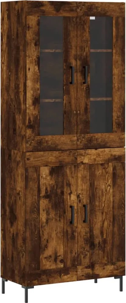 vidaXL füstös tölgy színű szerelt fa magasszekrény 69,5 x 34 x 180 cm