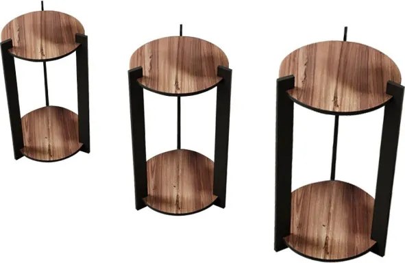 Virágállvány 3-dbos szett, kerek