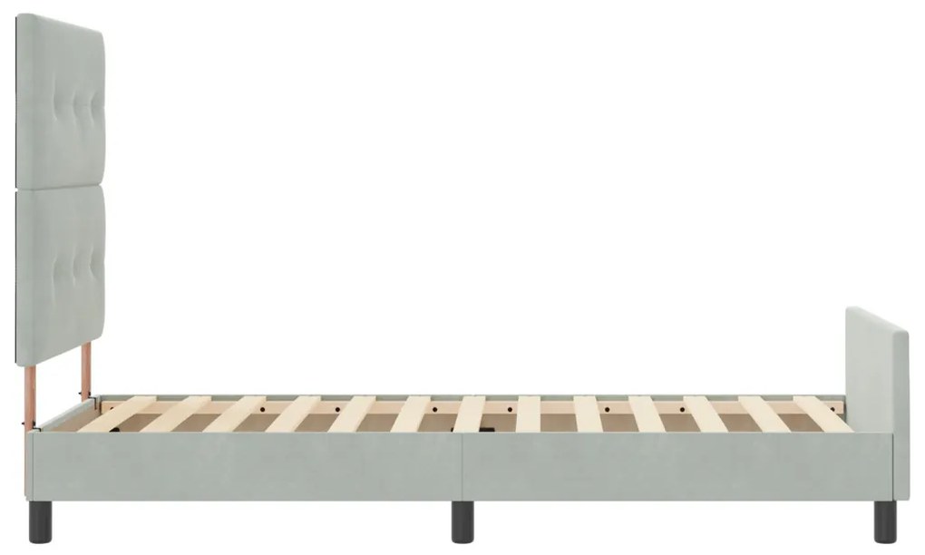 Ágykeret Világosszürke 100x200 cm Velúr