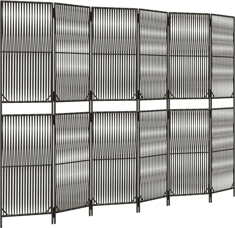 vidaXL szürke 6-paneles polyrattan térelválasztó