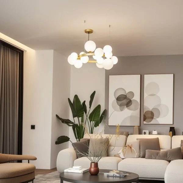 Brilagi - LED Csillár zsinóron MILLA 15xG9/3W/230V arany/fehér