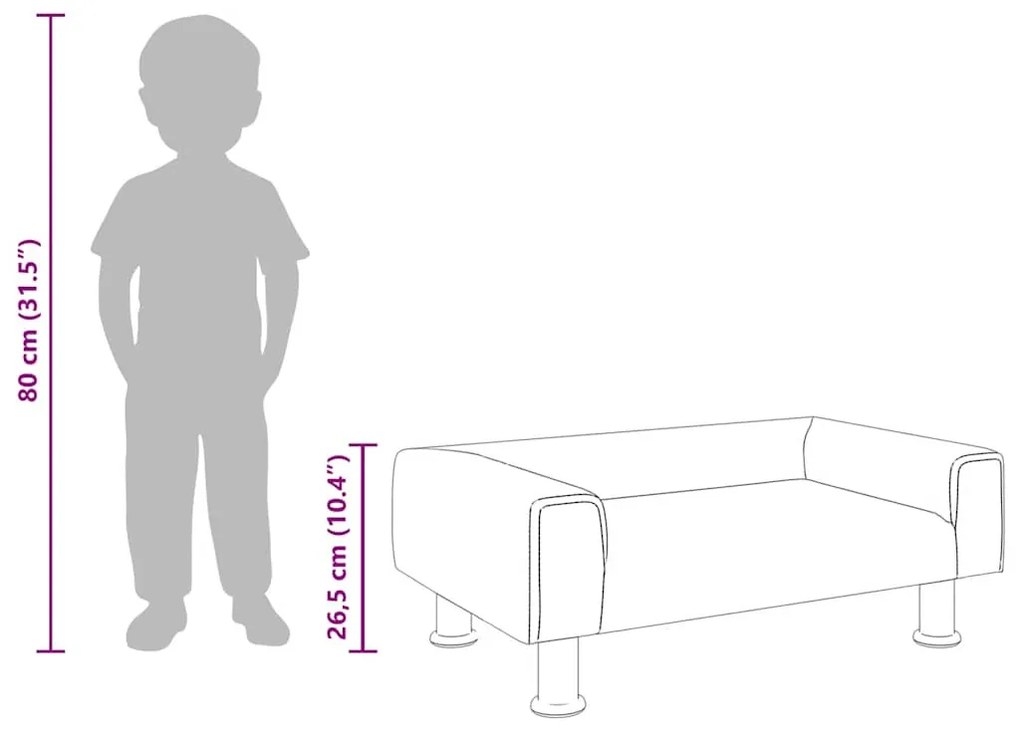 kék bársony gyerekkanapé 70 x 45 x 26,5 cm