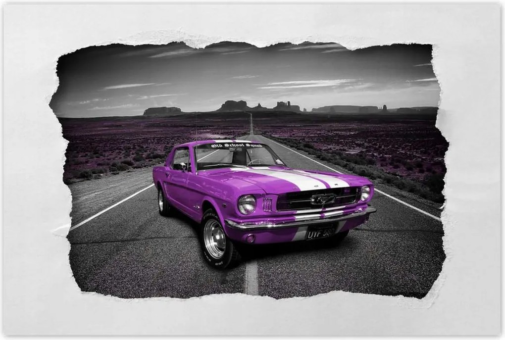 Poszter 60x40 Lila Ford Mustang