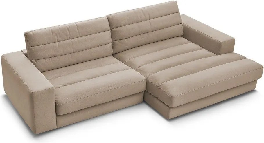 Szürkésbarna bársony sarokkanapé (jobb oldali-heverő résszel) Sierra – Bobochic Paris