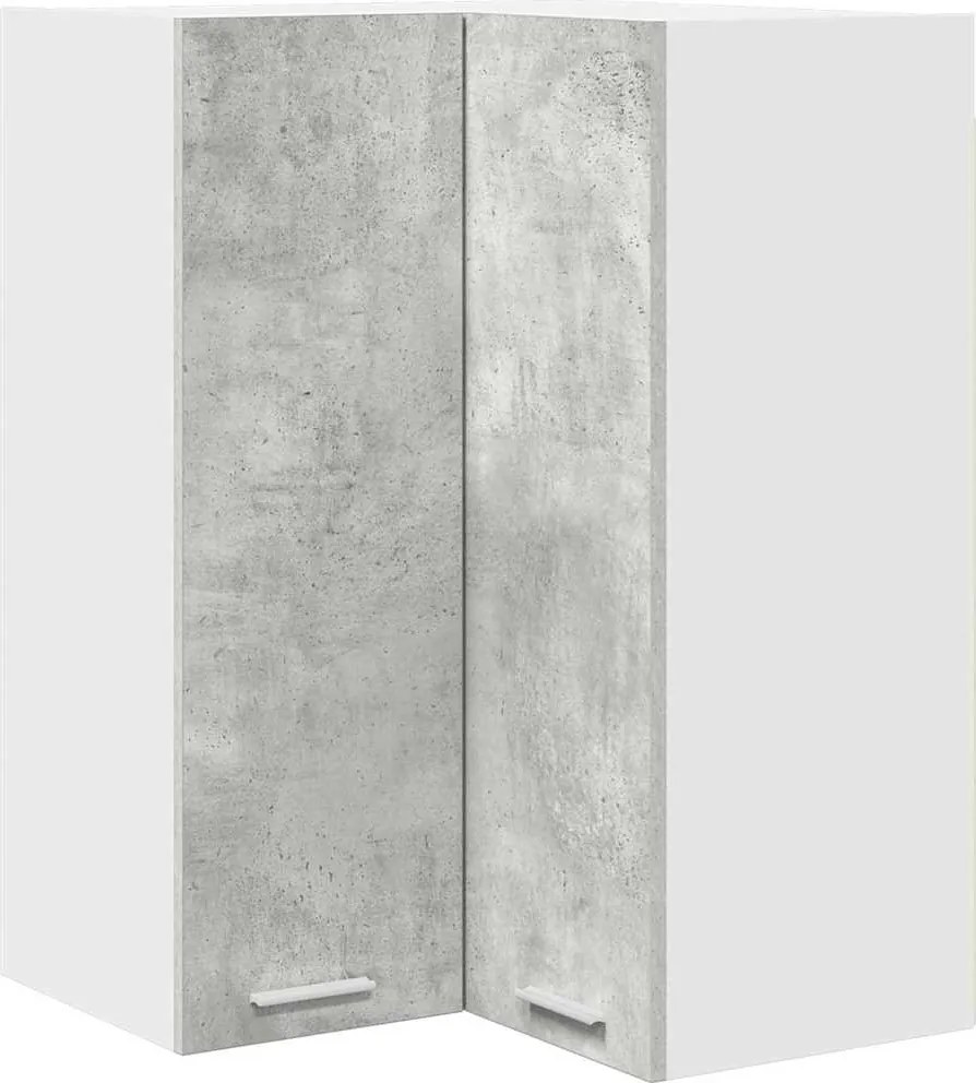 vidaXL Függő szekrény Beton szürke és fehér 57 x 57 x 80 cm Faanyag