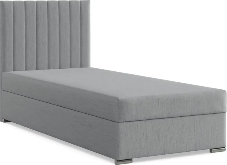 Agen egyszemélyes ágy, szövet, ágyneműtartóval, szürke