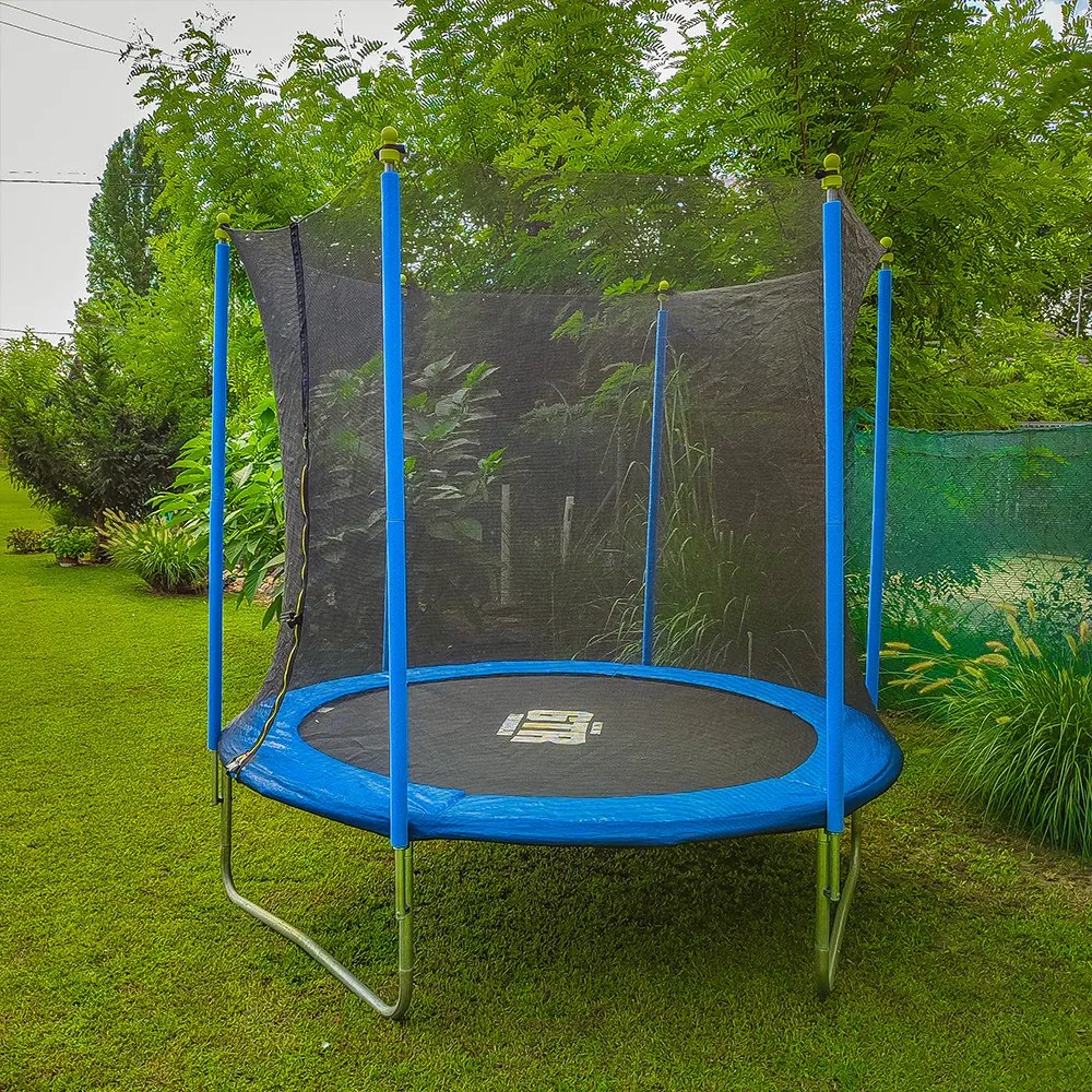 GTR PRO Blue Sky Trambulin kék, védőhálóval, 244 cm