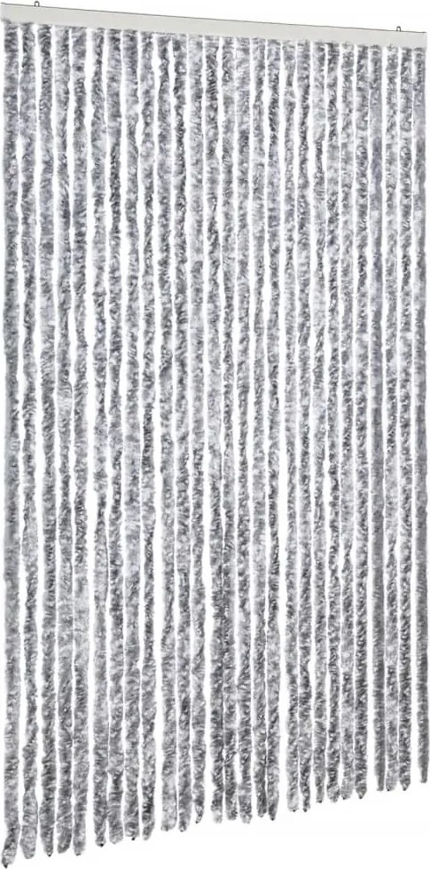 vidaXL fehér és szürke zsenília rovarfüggöny 118 x 220 cm