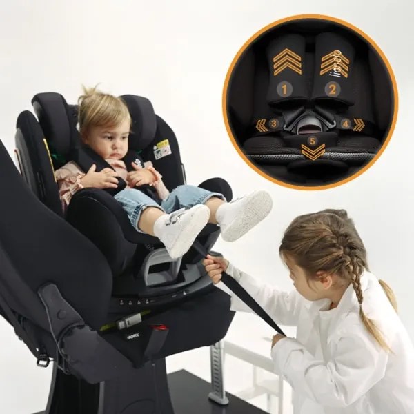 Lionelo -Forgatható autósülés alappal ANTOON PLUS i-Size 40-105 cm Fekete ónix