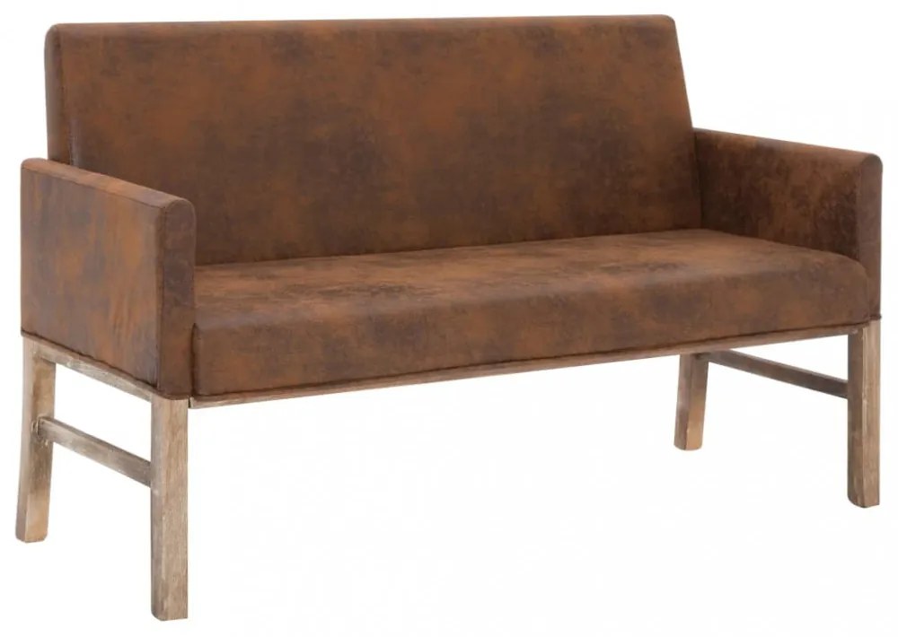 barna művelúr pad karfával 140 cm