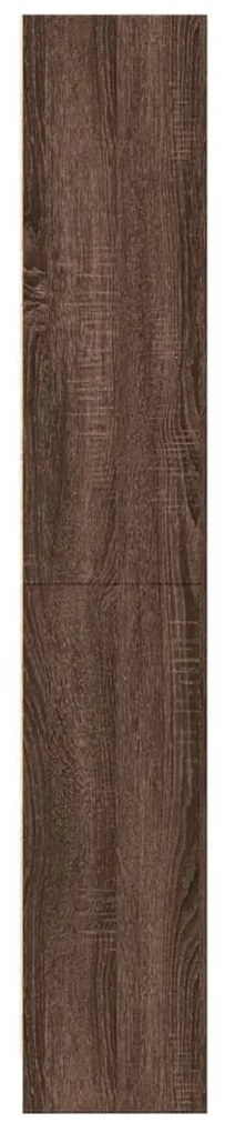 barna tölgy színű szerelt fa könyvszekrény 60 x 24 x 143 cm
