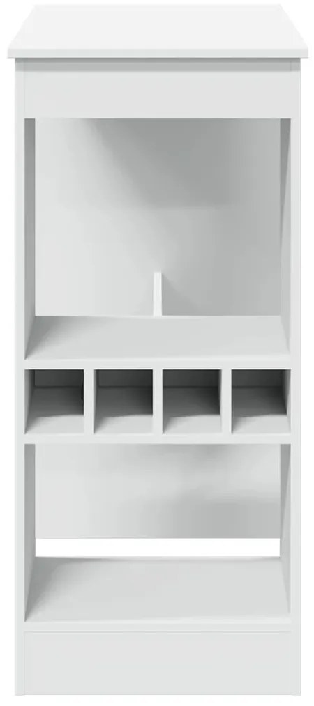fehér szerelt fa tárolórekeszes bárasztal 90 x 47,5 x 103,5 cm