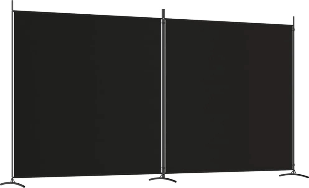 vidaXL 2 paneles fekete szövet térelválasztó 348 x 180 cm