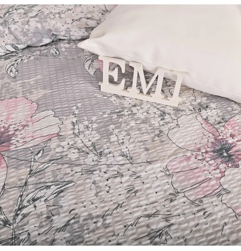 EMI Isadora rózsaszínű krepp ágyneműhuzat, A standard egyszemélyes ágy szett tartalma: 1x 140x200 + 1x 70x90