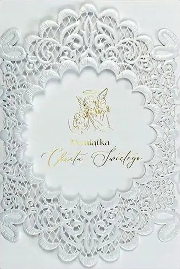 Keresztelői bérlet Áttört fehér (angyalka)