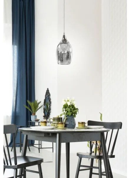 Csillár zsinóron MARINA 1xE27/60W/230V króm