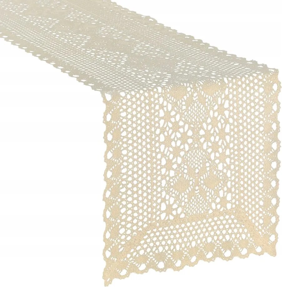 Abrosz dekoratív áttört Meggy 32x180 Eurofirany világos bézs