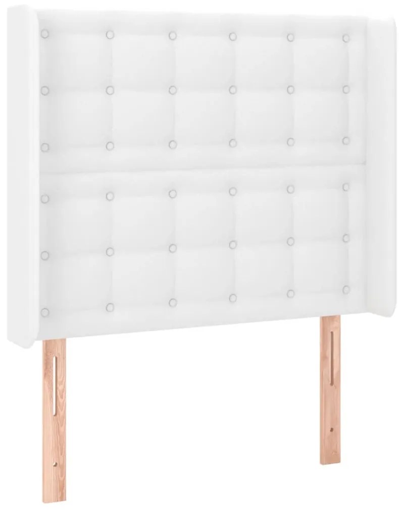 fehér műbőr LED-es fejtámla 83x16x118/128 cm