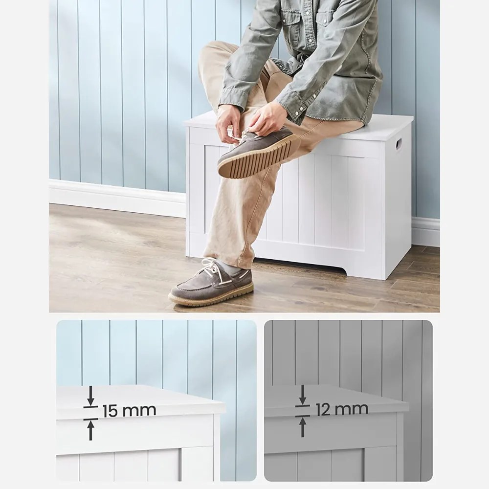 Tárolópad GRETA, 76x48x40 cm, fehér Vasagle