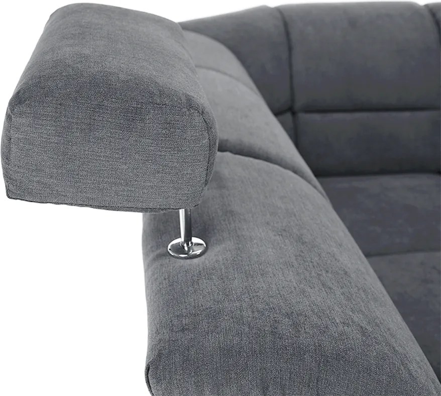 Kinyitható ülőgarnitúra, szürke szövet, balos, SANTIAGO