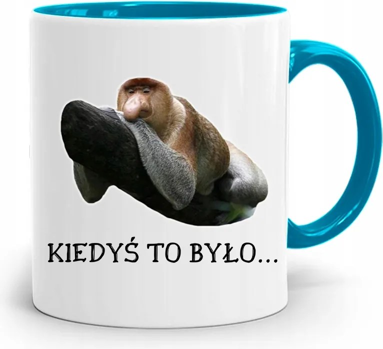 Kék Hordozós Bögre Janusz Régen... fényképes nyomattal