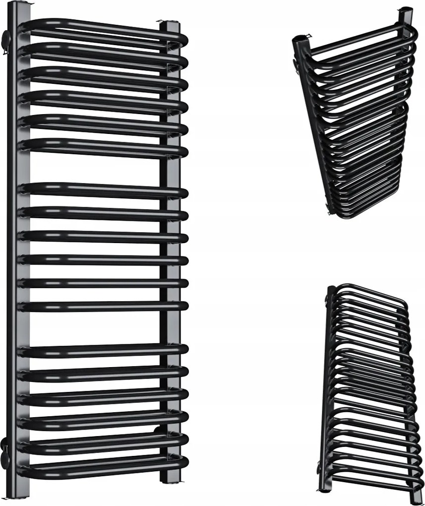 Fürdőszobai Radiátor Függőleges Double 1580/500 Fekete Fényes