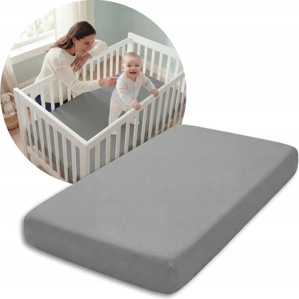 Gumis lepedő 140x70 Grafit Jersey 70x140 Matrac Lengyel