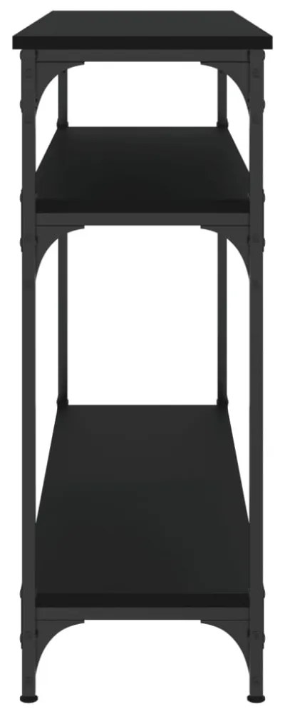 fekete szerelt fa tálalóasztal 100x29x75 cm