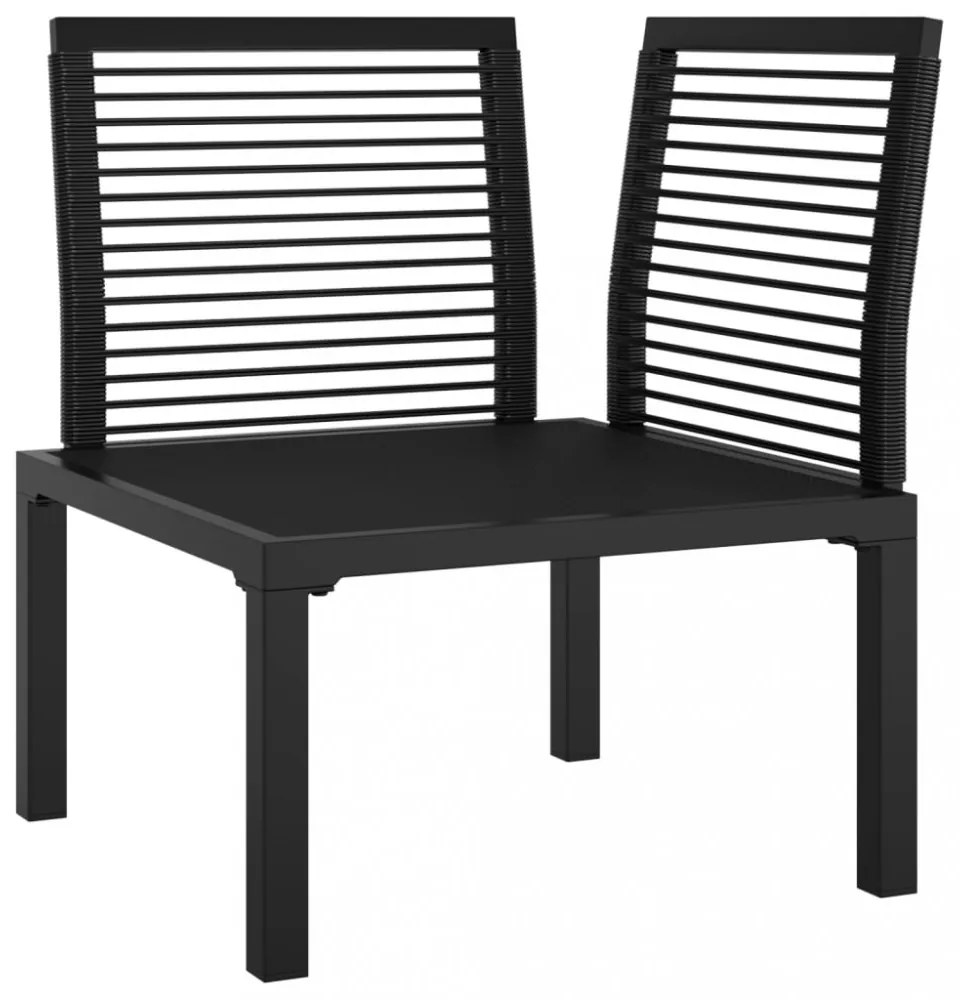 fekete és szürke polyrattan kerti sarokfotel párnákkal