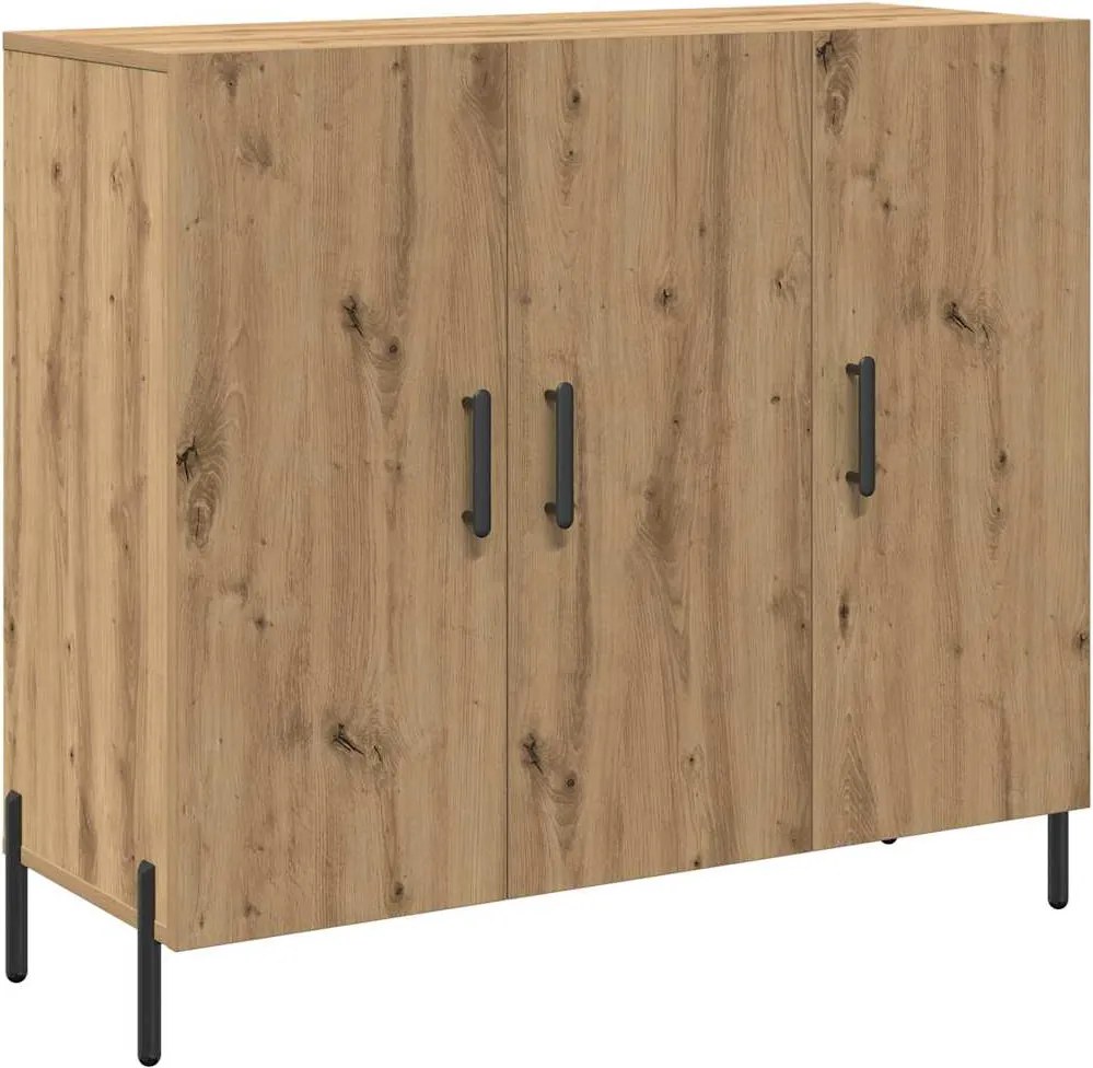 vidaXL Széf Artisan tölgy 90 x 34 x 80 cm Faanyag
