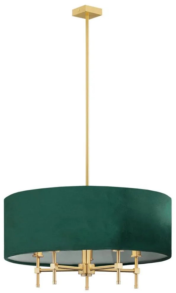 Argon 2146 - Csillár rúdon ABBANO 5xE14/7W/230V sárgaréz/zöld