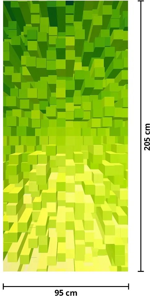 Fotótapéta ajtóra - Sárga kockák (95x205cm)