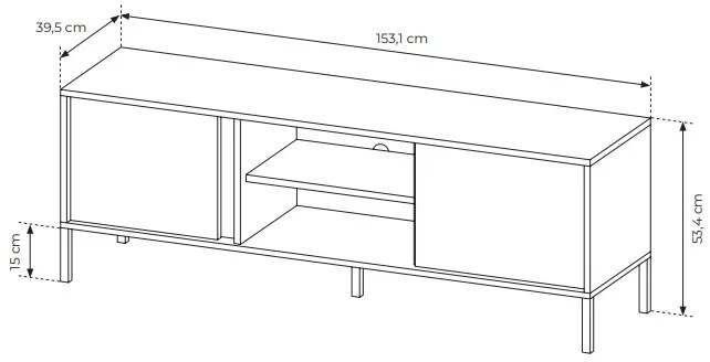 TV asztal/szekrény Danton 153 2D (bézs). 1071337