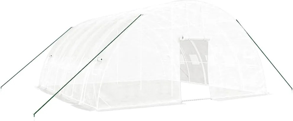 vidaXL fehér acélvázas melegház 36 m² 6 x 6 x 2,85 m