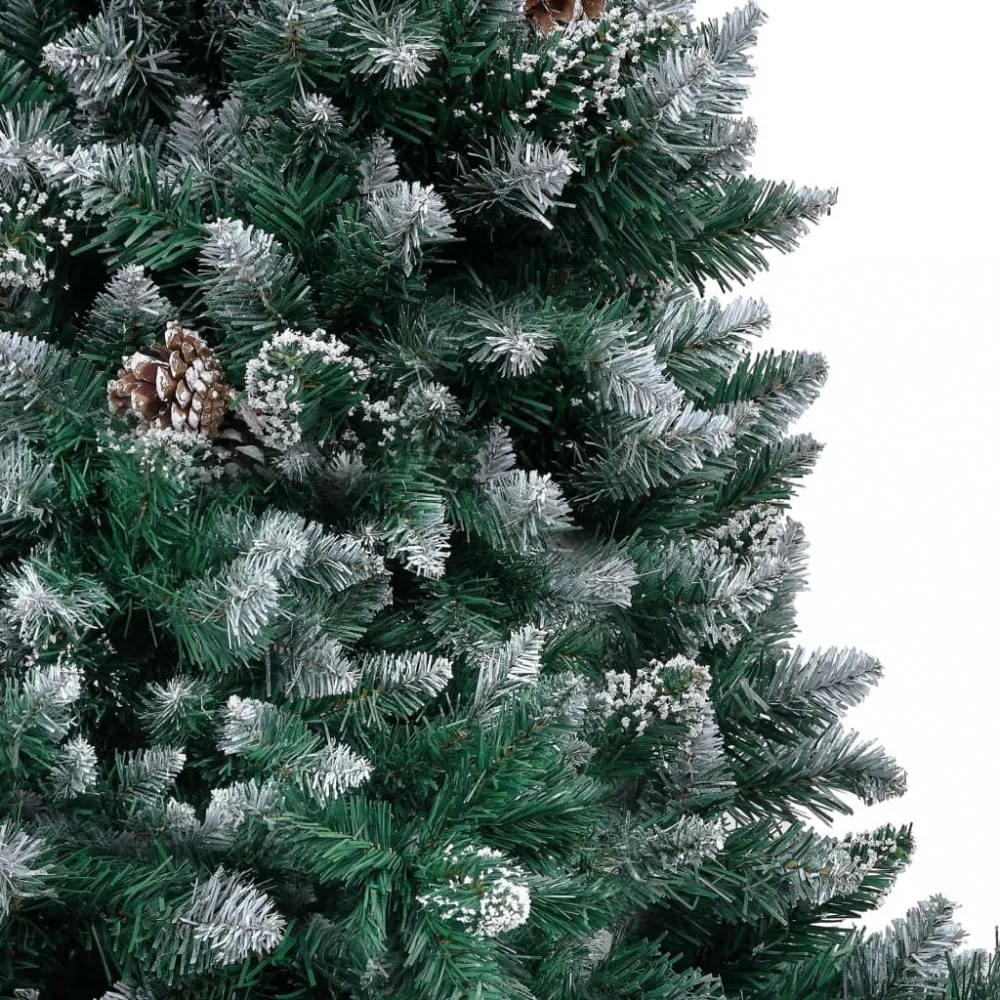megvilágított műkarácsonyfa gömb szettel és tobozzal 150 cm
